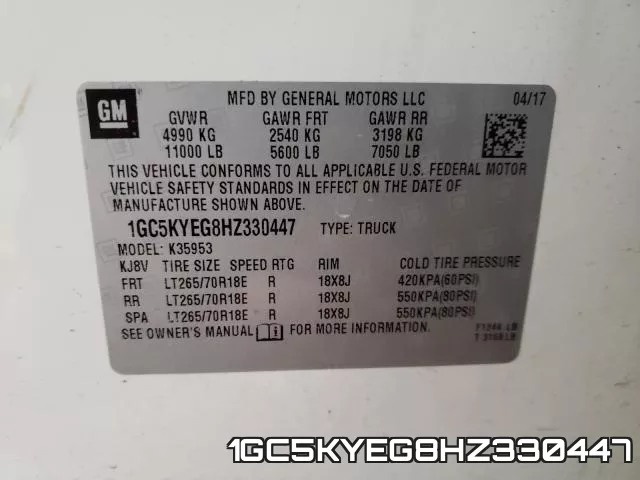 1GC5KYEG8HZ330447 фото 2