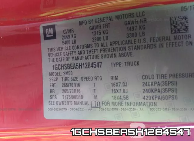 1GCHSBEA5H1284547 фото 10
