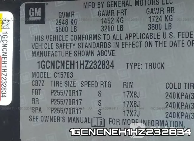1GCNCNEH1HZ232834 фото 10