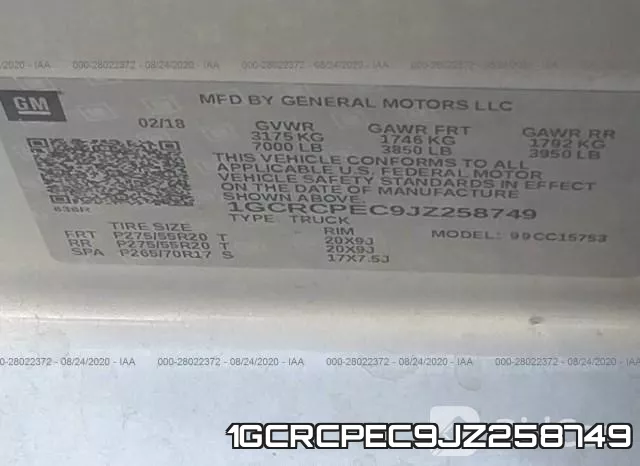 1GCRCPEC9JZ258749 фото 10