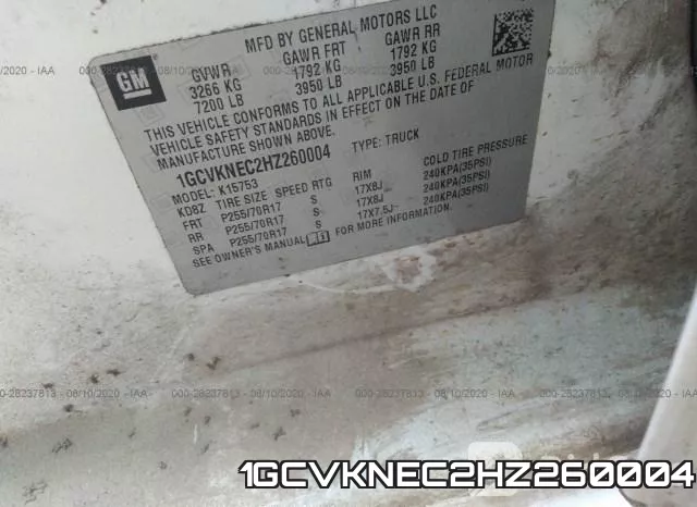 1GCVKNEC2HZ260004 фото 10