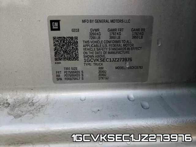 1GCVKSEC1JZ273976 фото 2