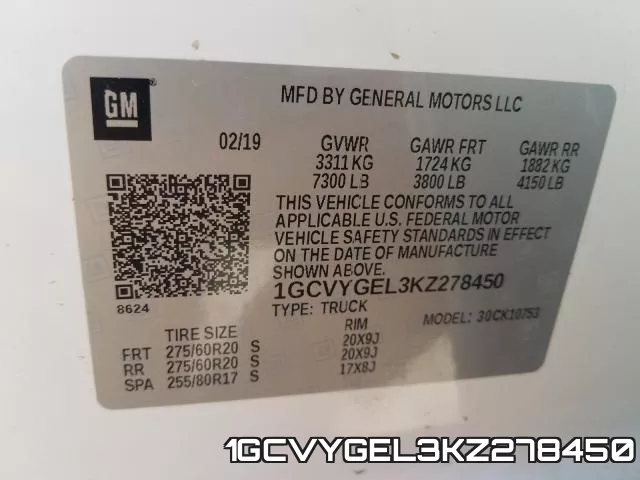 1GCVYGEL3KZ278450 фото 2