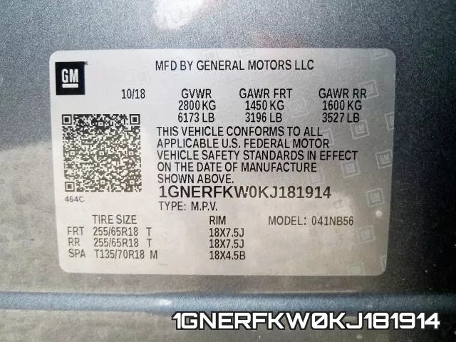 1GNERFKW0KJ181914 фото 2