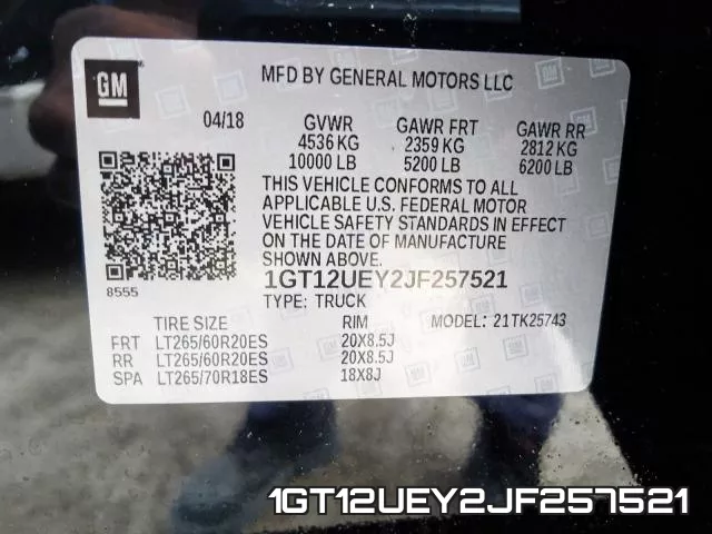 1GT12UEY2JF257521 фото 2