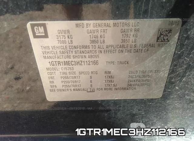 1GTR1MEC3HZ112166 фото 10