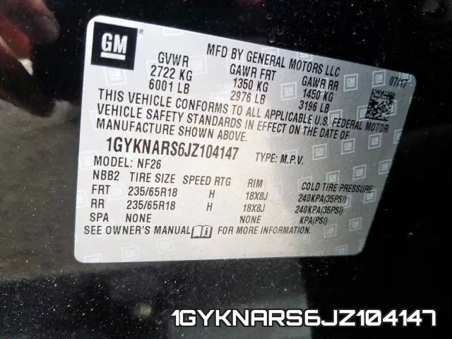 1GYKNARS6JZ104147 фото 2