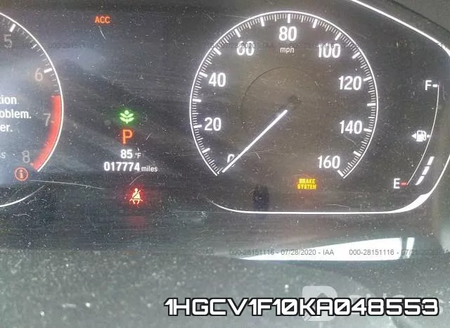 1HGCV1F10KA048553 фото 8