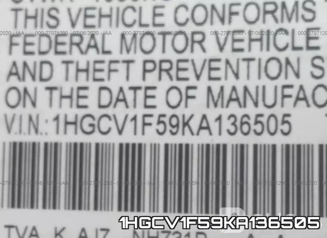 1HGCV1F59KA136505 фото 10