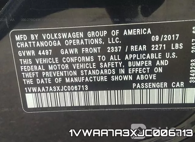 1VWAA7A3XJC006713 фото 10