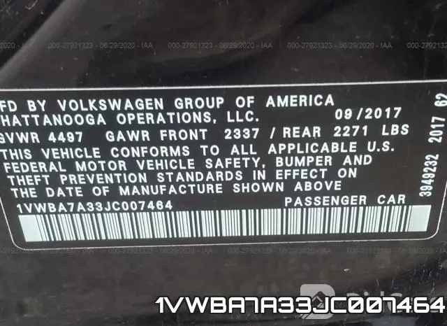 1VWBA7A33JC007464 фото 9