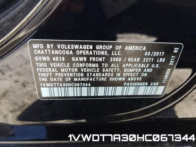 1VWDT7A30HC067344 фото 2