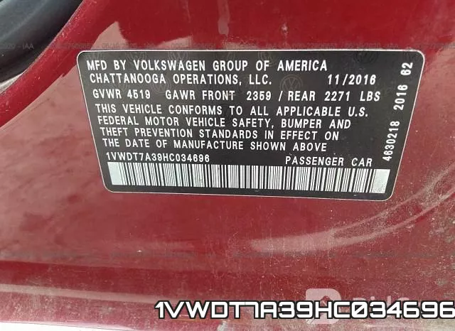 1VWDT7A39HC034696 фото 10
