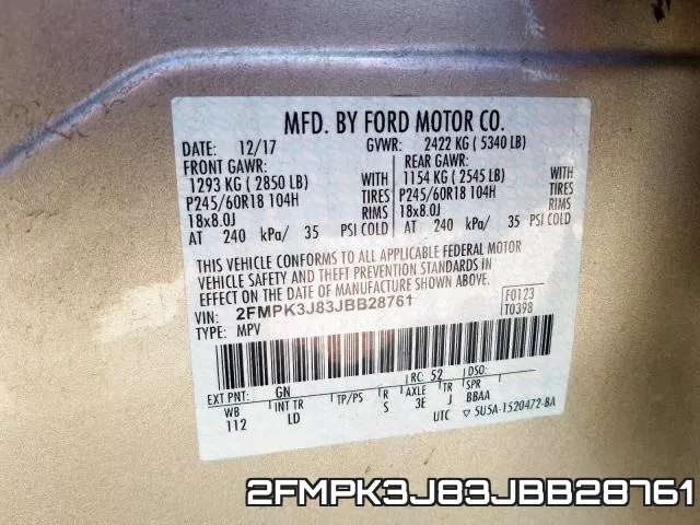 2FMPK3J83JBB28761 фото 2