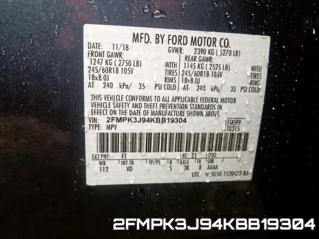 2FMPK3J94KBB19304 фото 2