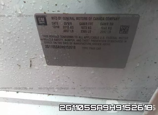 2G1105SA9H9152618 фото 10