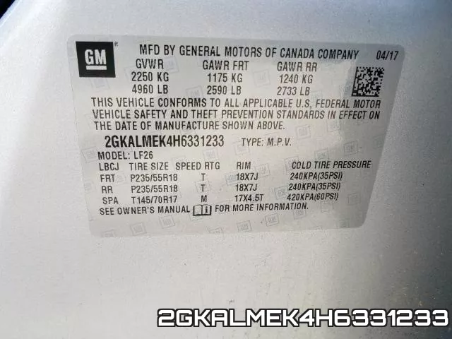 2GKALMEK4H6331233 фото 2