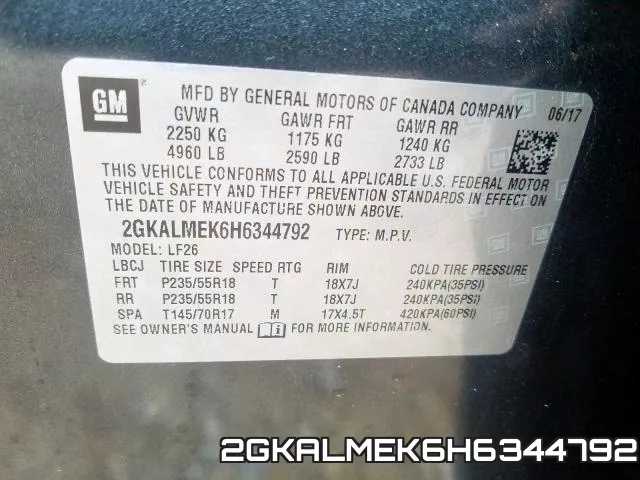 2GKALMEK6H6344792 фото 2