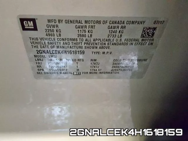 2GNALCEK4H1618159 фото 2
