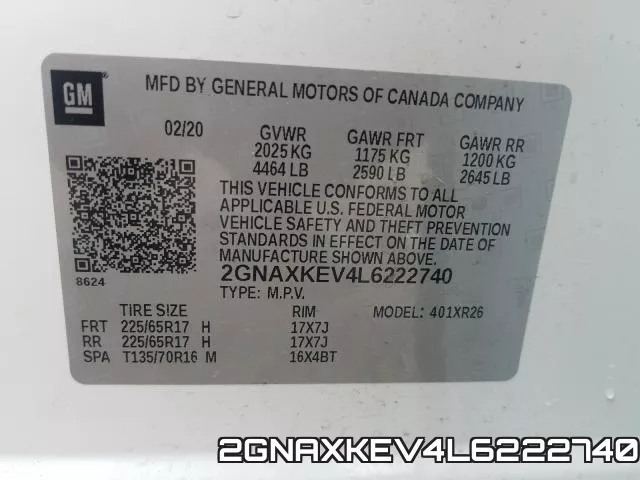 2GNAXKEV4L6222740 фото 2
