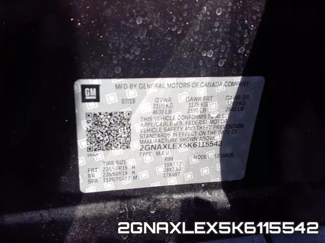 2GNAXLEX5K6115542 фото 2