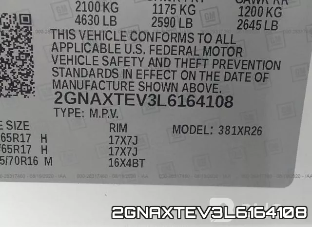 2GNAXTEV3L6164108 фото 10