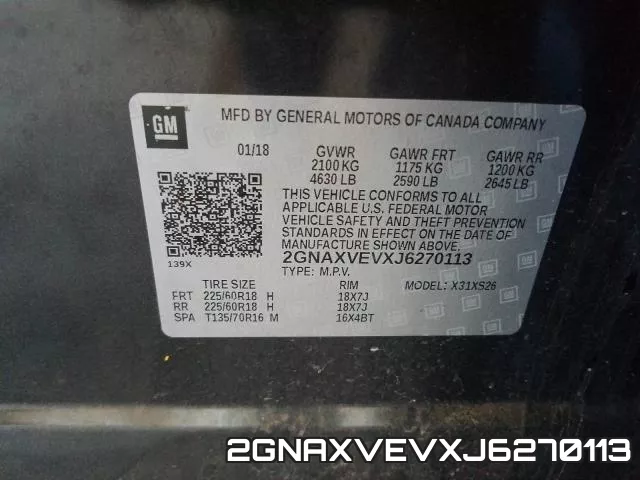 2GNAXVEVXJ6270113 фото 2