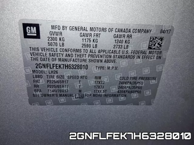 2GNFLFEK7H6328010 фото 2