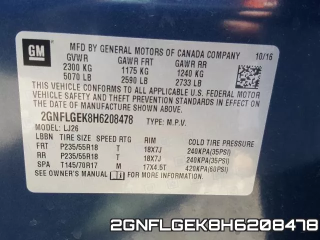 2GNFLGEK8H6208478 фото 2