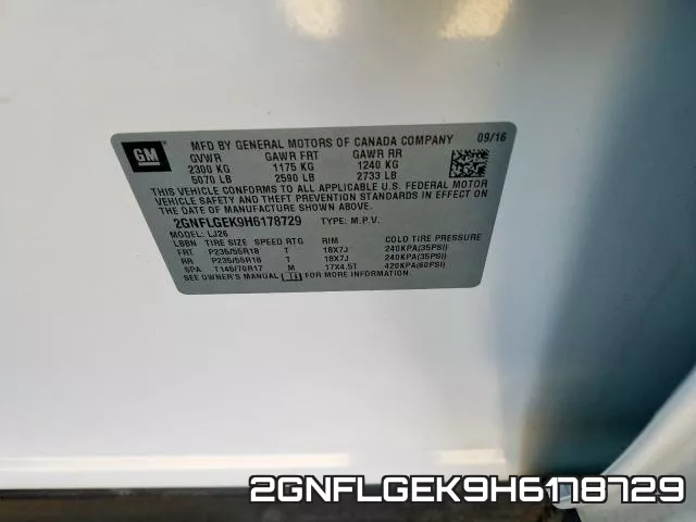 2GNFLGEK9H6178729 фото 2