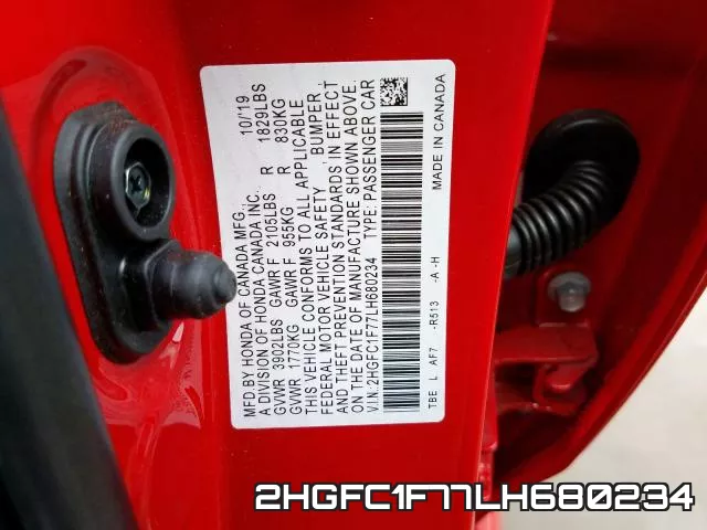 2HGFC1F77LH680234 фото 2