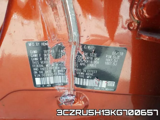 3CZRU5H13KG700657 фото 2