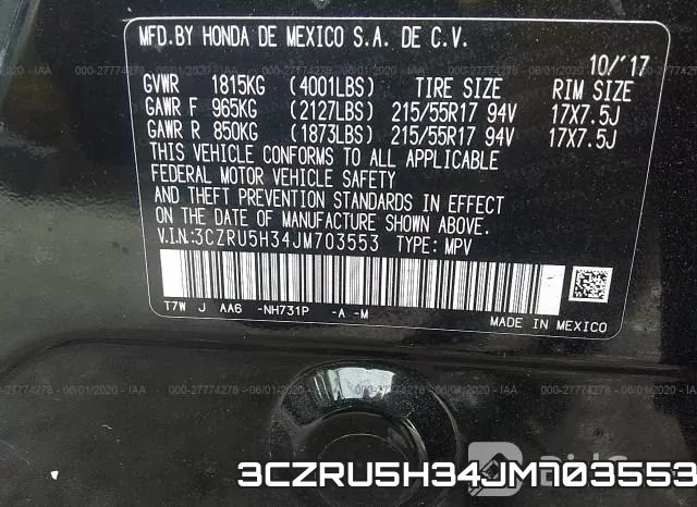 3CZRU5H34JM703553 фото 10
