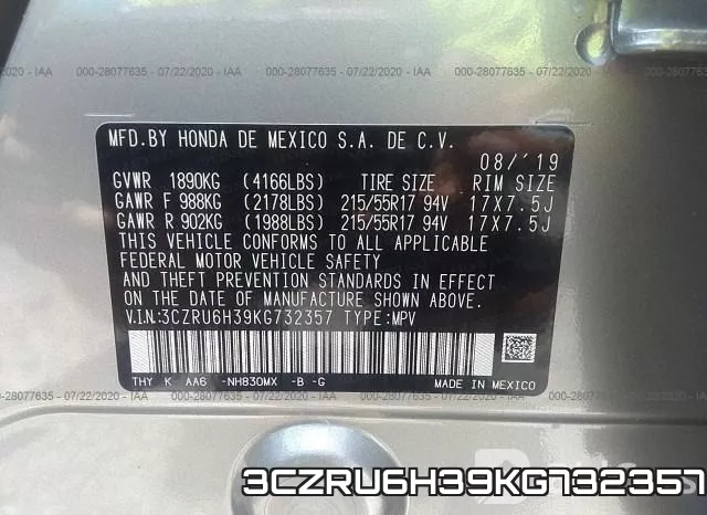 3CZRU6H39KG732357 фото 10