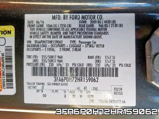 3FA6P0H72HR159062 фото 2