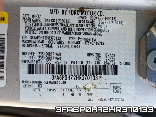 3FA6P0H72HR370133 фото 2