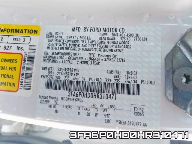 3FA6P0HD0HR310471 фото 2