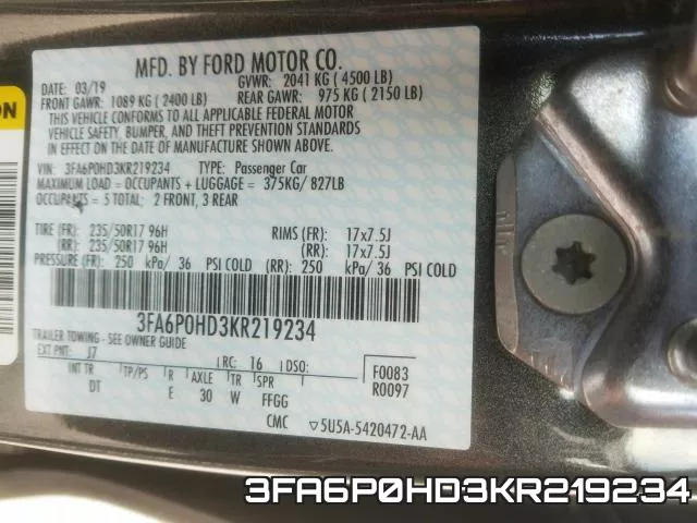 3FA6P0HD3KR219234 фото 2