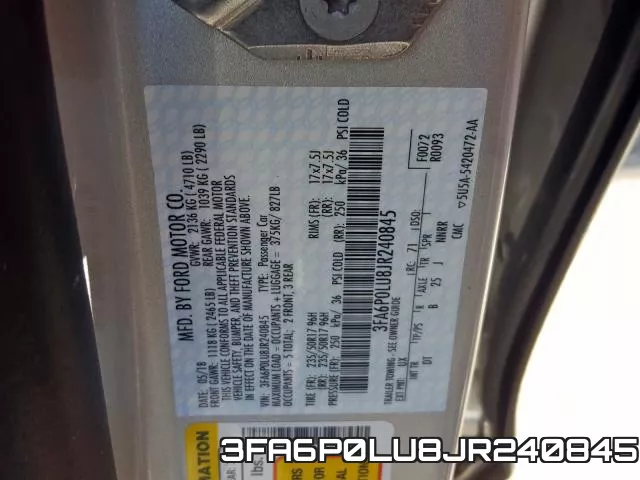 3FA6P0LU8JR240845 фото 2