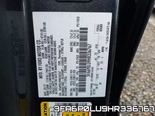 3FA6P0LU9HR336767 фото 2