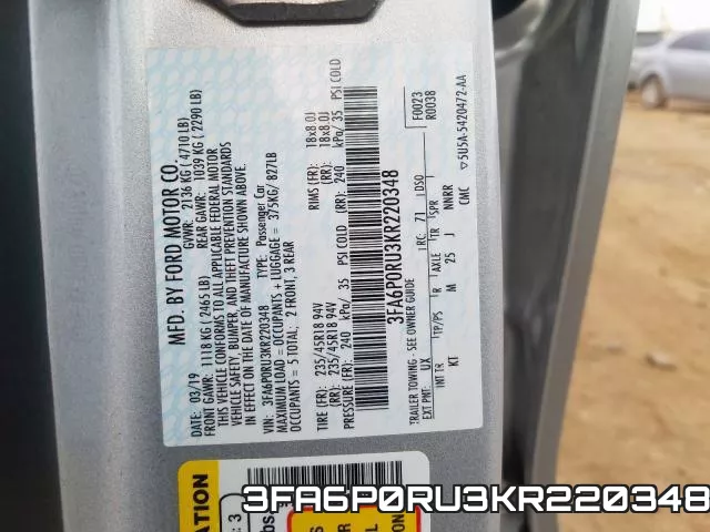 3FA6P0RU3KR220348 фото 2
