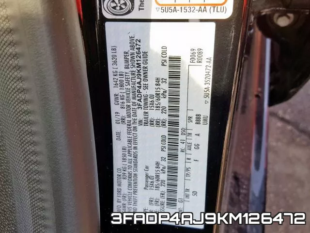 3FADP4AJ9KM126472 фото 2