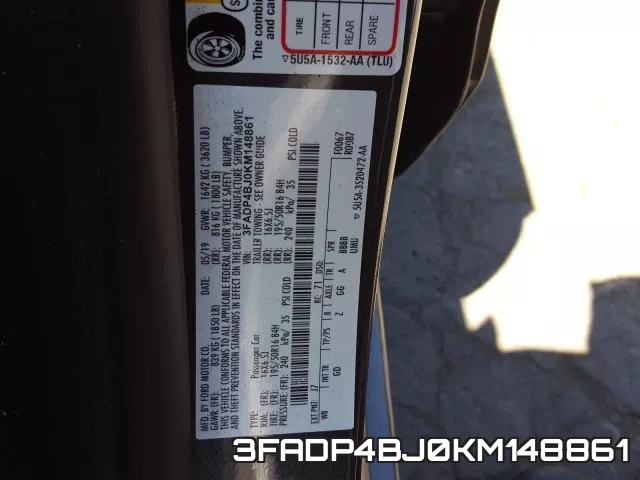 3FADP4BJ0KM148861 фото 2