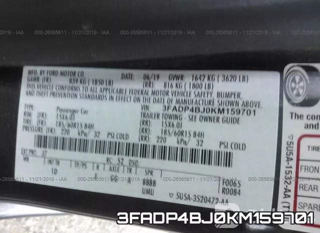 3FADP4BJ0KM159701 фото 10