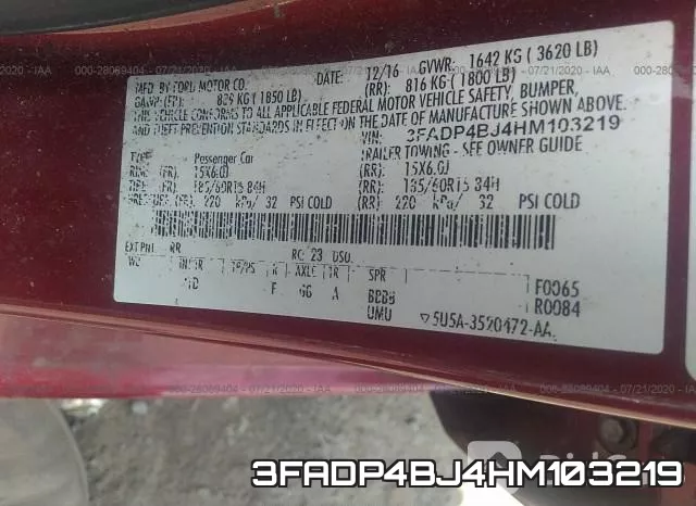3FADP4BJ4HM103219 фото 10