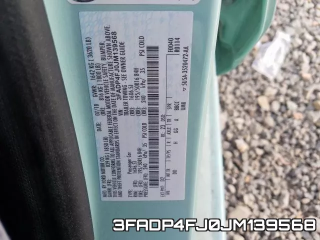 3FADP4FJ0JM139568 фото 2