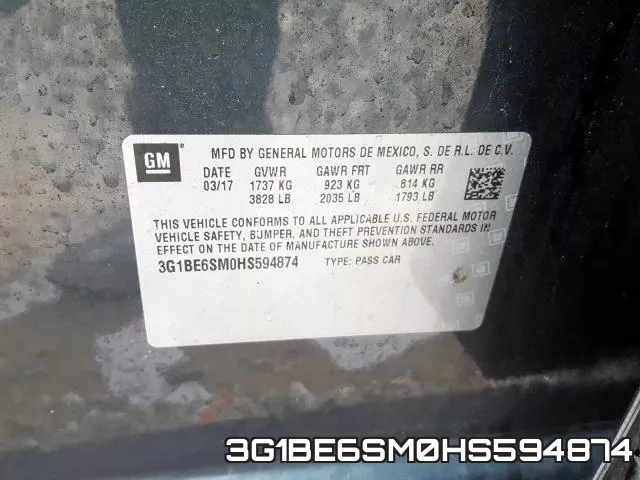 3G1BE6SM0HS594874 фото 2
