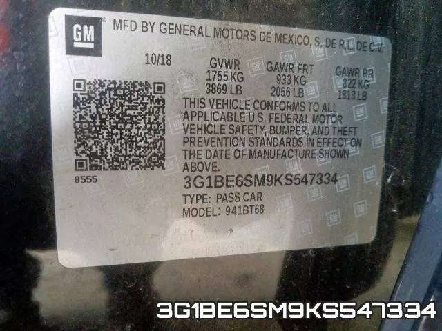 3G1BE6SM9KS547334 фото 2