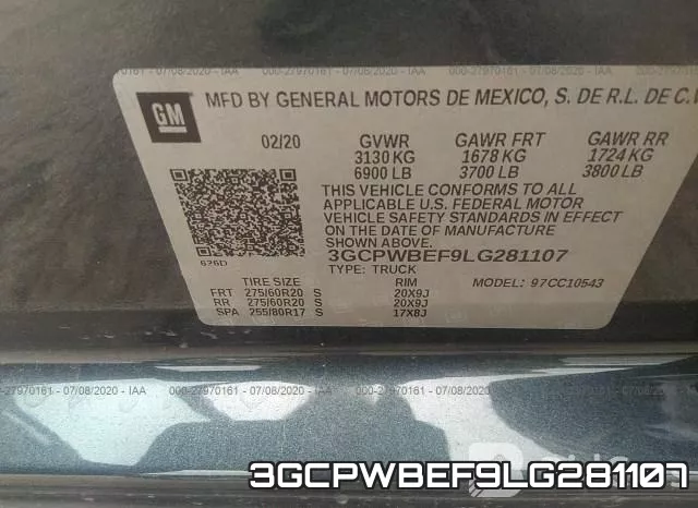 3GCPWBEF9LG281107 фото 10
