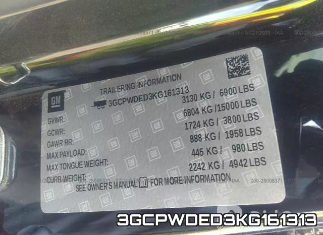 3GCPWDED3KG161313 фото 10